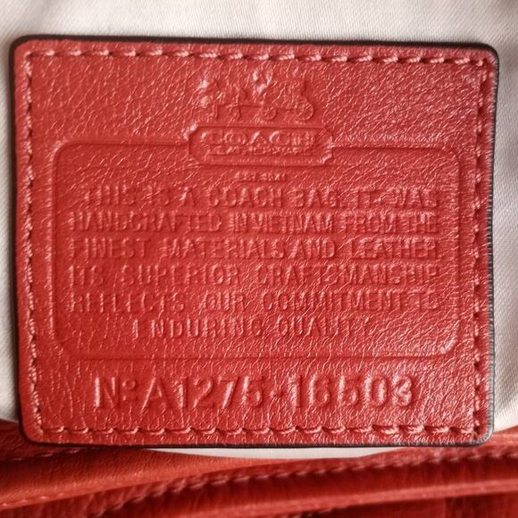 COACH VINTAGE PERSIMMON MADISON MAGGIE HOBO SHOULDER BAG & DUST BAG  EUC - Picture 10 of 12